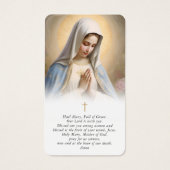 Religious Virgin Mary In Memory Cross Prayer Card (Vorderseite)