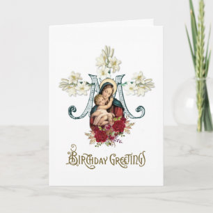 Religious Virgin Mary Jesus Catholic Vintage Karte