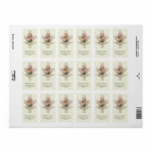 Religious Virgin Mary Jesus Pink Roses Cross Adressaufkleber (Vorne)