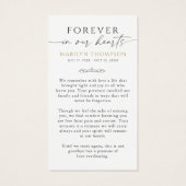 Religious Virgin Mary Photo Sympathy Prayer Card (Rückseite)