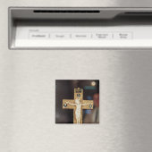 Reliquäre Kruzifix, Elfenbeinchrist auf Goldkreuz Magnet (In Situ (Geschirrspüler))