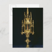 Reliquary Monstrance mit Stück Kreuz Postkarte (Vorne/Hinten)