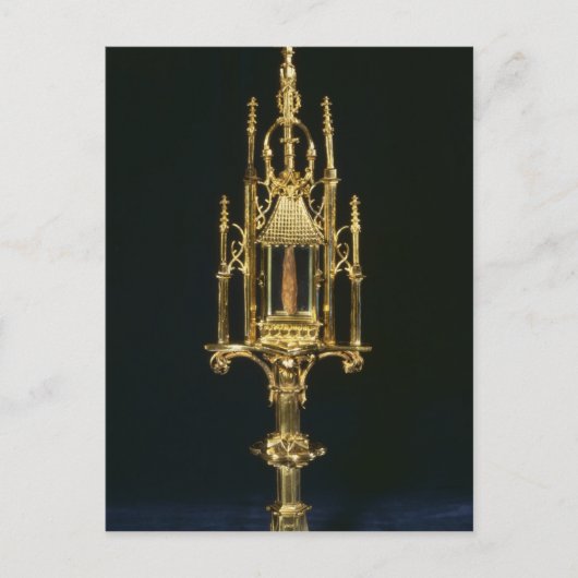 Reliquary Monstrance mit Stück Kreuz Postkarte (Vorderseite)