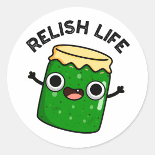 Relish Life Funny Food Puff Runder Aufkleber