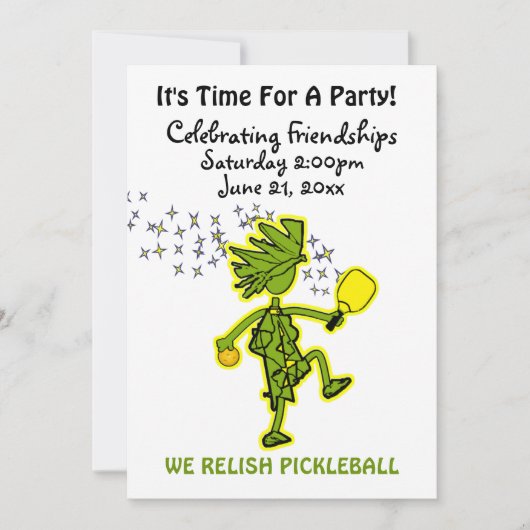 Relish Picklball Party Invitation Einladung (Vorderseite)