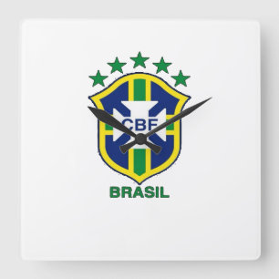 Relogio Brasil Quadratische Wanduhr