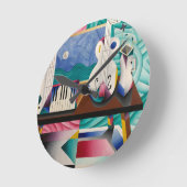 Relógio com a pintura de Teixeira Leite Runde Wanduhr (Winkel)