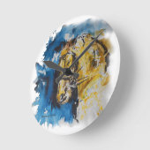Relógio de parede Cavalo em Manchas Aguadas Runde Wanduhr (Winkel)
