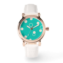 RELOGIO DESIGN Padrão Gráfico em Turquesa e Branco Armbanduhr