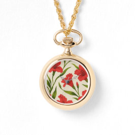 relógio florais vermelha  armbanduhr