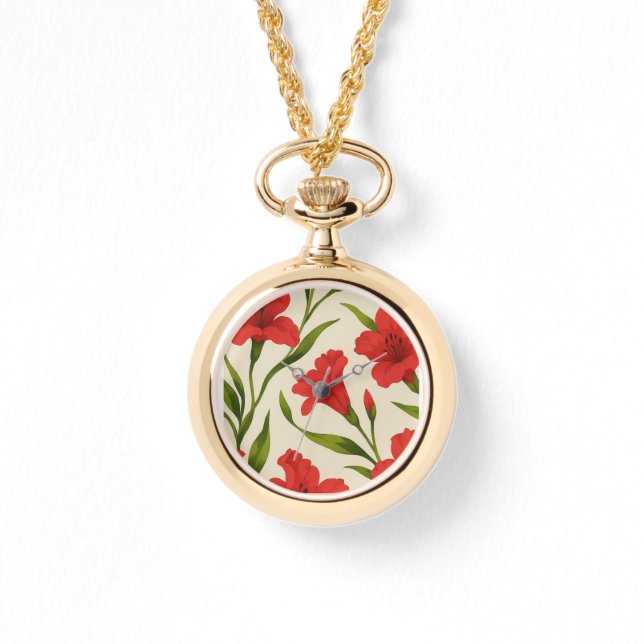 relógio florais vermelha  armbanduhr (Vorderseite)