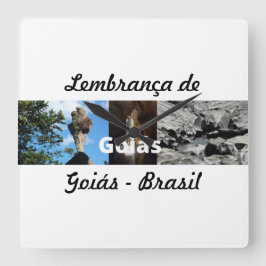 Relogio lembrança de Goiás Quadratische Wanduhr