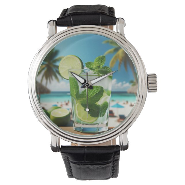 Relógio Personalizado Diferente Fundo Caipirinha Armbanduhr (Vorderseite)
