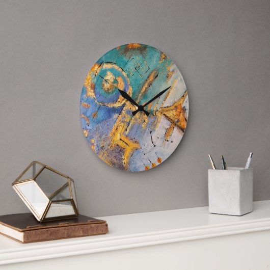 reloj abstracto con tonos azules y oro  große wanduhr (Büro)
