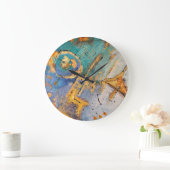 reloj abstracto con tonos azules y oro große wanduhr (Zuhause)