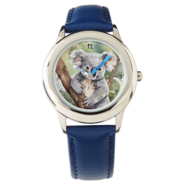 Reloj Adorable con Koala Bebé en Estilo Acuarela Armbanduhr (Vorderseite)