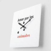 Reloj amor por los animales quadratische wanduhr (Winkel)