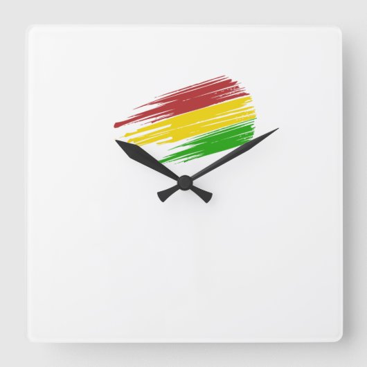 Reloj Bolivia Quadratische Wanduhr (Vorderseite)