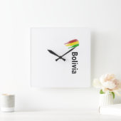 Reloj Bolivia Quadratische Wanduhr (Zuhause)