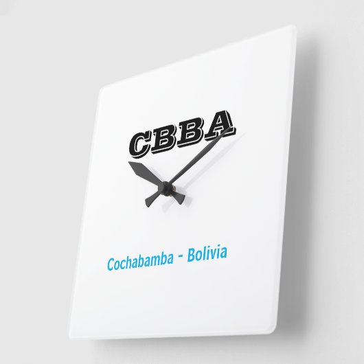 Reloj CBBA Cochabamba Bolivia Quadratische Wanduhr (Winkel)