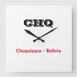 Reloj Chuquisaca Bolivia Quadratische Wanduhr