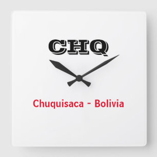 Reloj Chuquisaca Bolivia Quadratische Wanduhr
