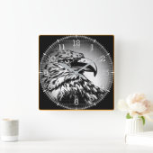 Reloj Cuadrado Time and illustrated art on your wa Quadratische Wanduhr (Zuhause)