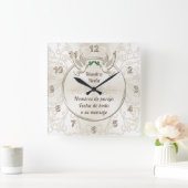 Reloj de boda, personalizado en español quadratische wanduhr (Zuhause)