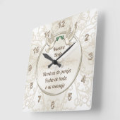 Reloj de boda, personalizado en español quadratische wanduhr (Winkel)