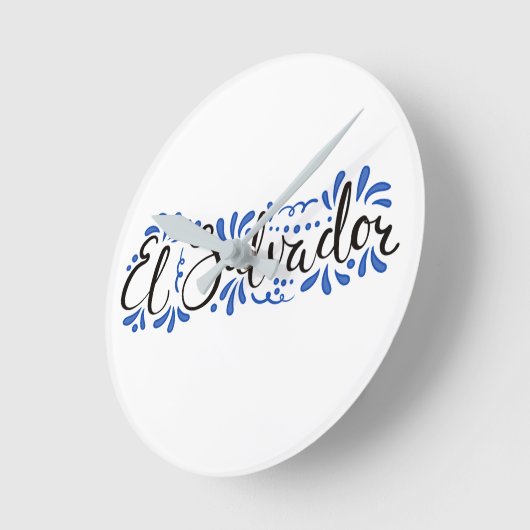 Reloj de Pared con Diseño de El Salvador Runde Wanduhr (Winkel)