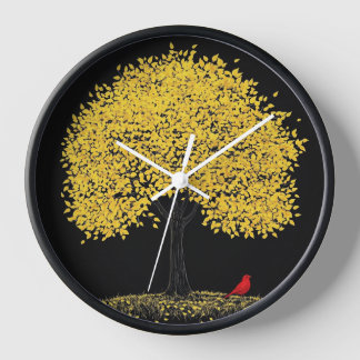 Reloj de pared con fondo de árbol uhr