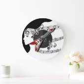 Reloj de pared con notas Musicales Y Mujer Große Wanduhr (Zuhause)