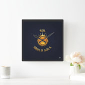 Reloj de Pared Cuadrado con Logo Sol Brillo Sola | Quadratische Wanduhr (Zuhause)