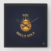 Reloj de Pared Cuadrado con Logo Sol Brillo Sola | Quadratische Wanduhr (Vorderseite)