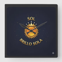 Reloj de Pared Cuadrado con Logo Sol Brillo Sola |