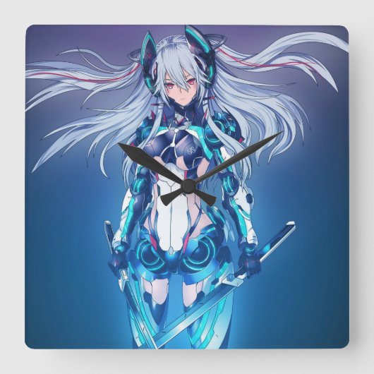 Reloj de pared de anime quadratische wanduhr (Vorderseite)