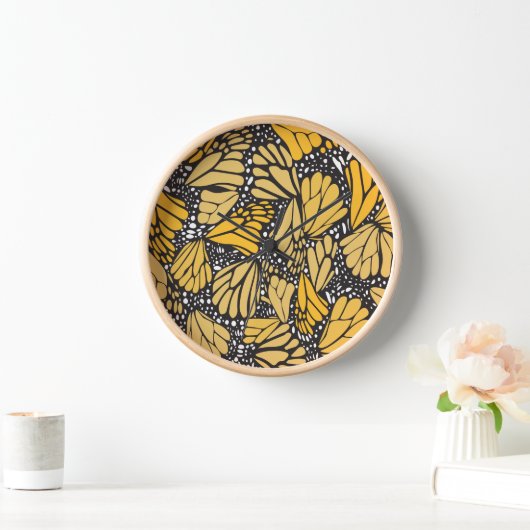 Reloj de pared estampado mariposa monarca uhr (Zuhause)