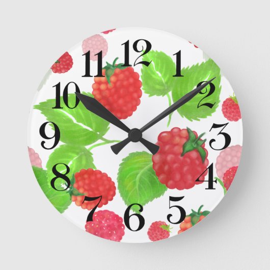 reloj de pared frambuesas a la acuarela runde wanduhr (Vorderseite)