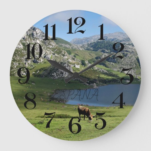 reloj de pared Lagos de Covadonga en Asturias Große Wanduhr (Vorderseite)