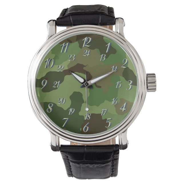 Reloj De Pulsera Ejército fondo verde camuflaje Armbanduhr (Vorderseite)