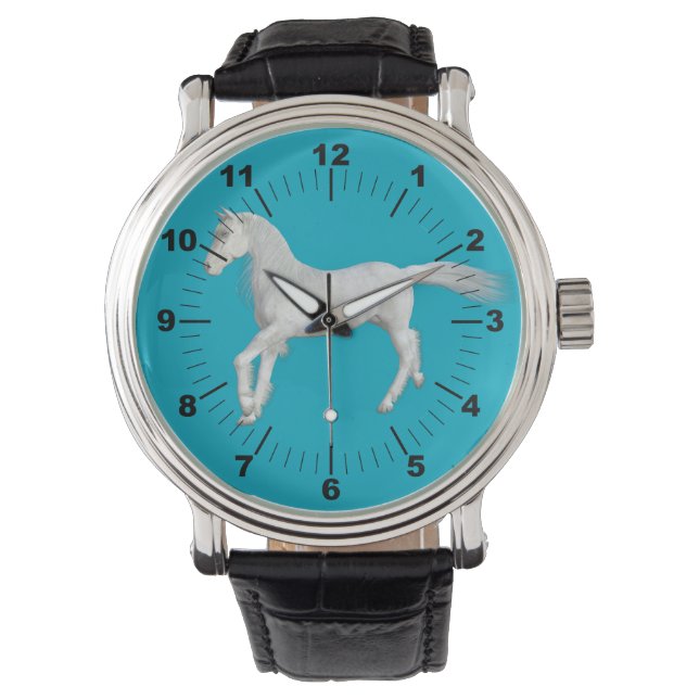 Reloj De Pulsera Enérgico Caballo Blanco Armbanduhr (Vorderseite)