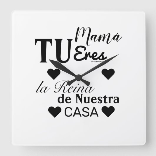 reloj dia de la madre quadratische wanduhr (Vorderseite)