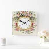 RELOJ FLORAL QUADRATISCHE WANDUHR (Zuhause)