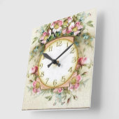 RELOJ FLORAL QUADRATISCHE WANDUHR (Winkel)