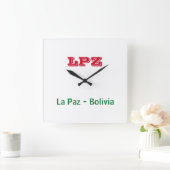 Reloj La Paz Bolivia Quadratische Wanduhr (Zuhause)