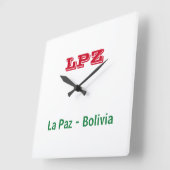 Reloj La Paz Bolivia Quadratische Wanduhr (Winkel)