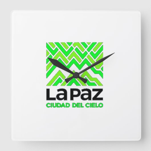Reloj La Paz ciudad del cielo Quadratische Wanduhr (Vorderseite)