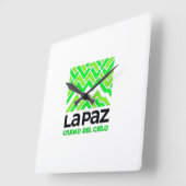 Reloj La Paz ciudad del cielo Quadratische Wanduhr (Winkel)