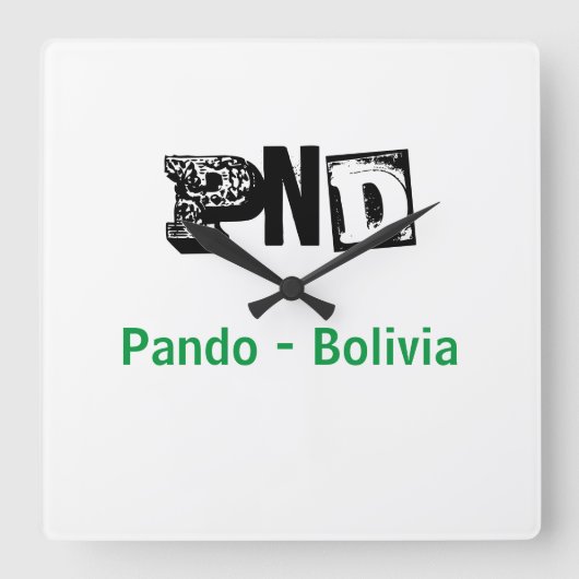 Reloj PND Pando Bolivia Quadratische Wanduhr (Vorderseite)