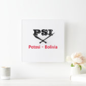 Reloj Potosi Bolivia Quadratische Wanduhr (Zuhause)